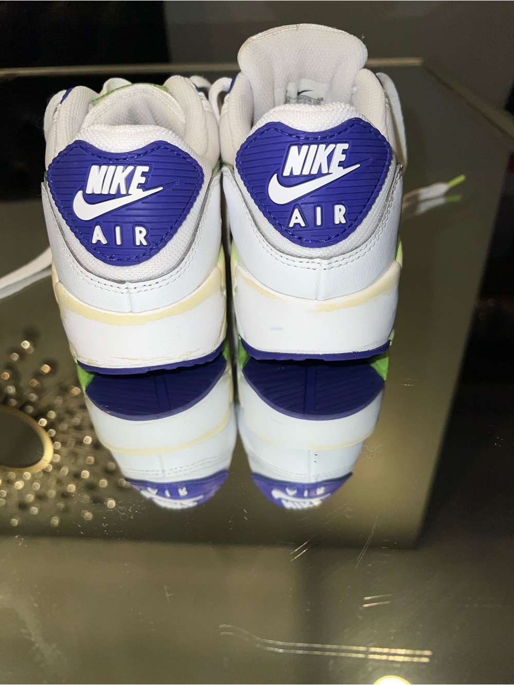 Nike Women’s White Pink & Volt Air Max Retro Sneaker - Picture 3 of 3